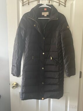 MICHAEL Michael Kors Black Quilted Long Puffer Coat